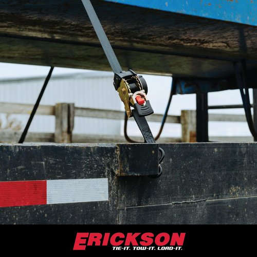 Erickson 34415 Pro Series Black Retractable Ratcheting Tie-Down Strap (Pack of 2, 1" x 10')
