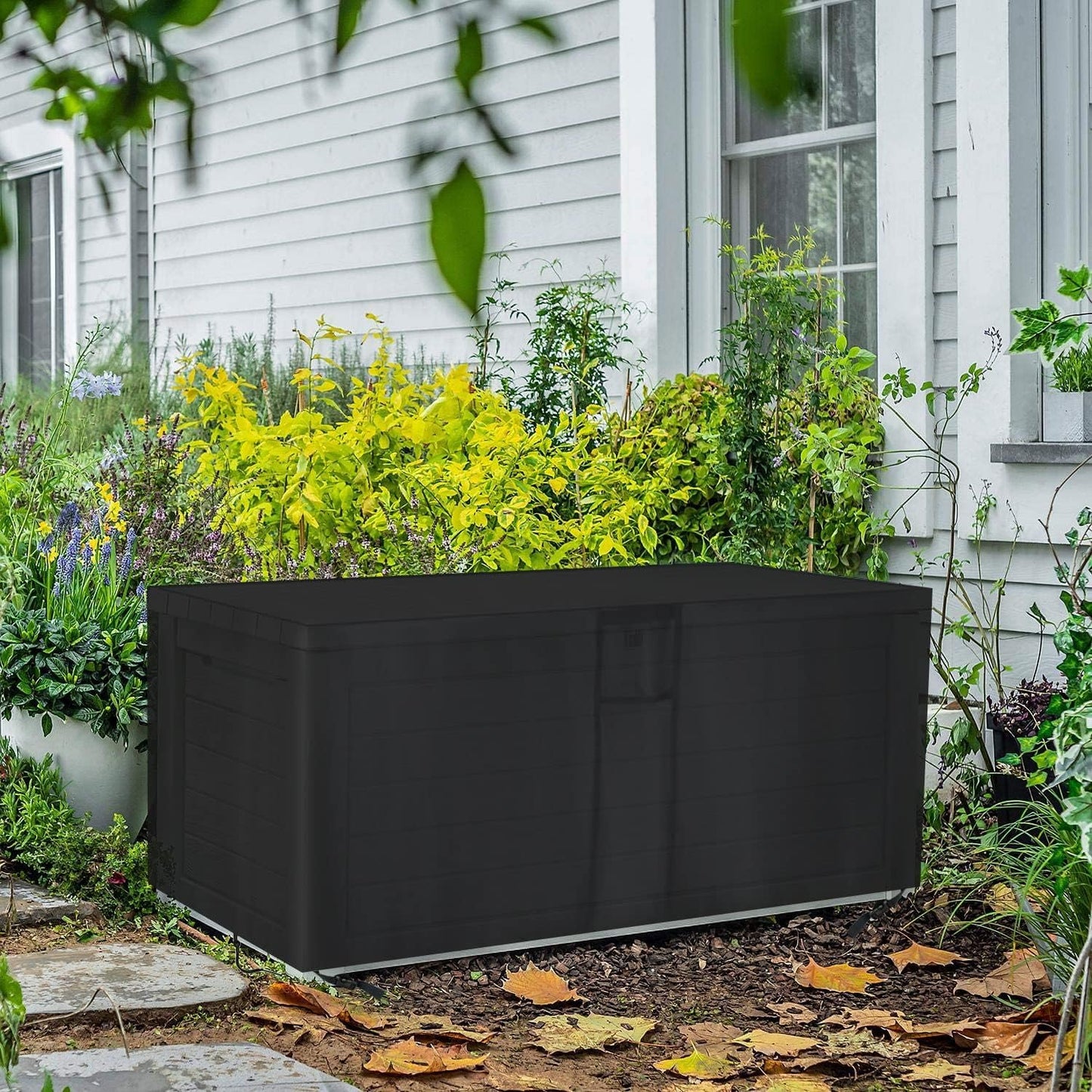 Jungda Outdoor Storage Box Cover for Keter XXL 230 Gallon Plastic Deck Storage Container Box,Waterproof Patio Storage Box Covers - 58 x 33 x 34 Inch