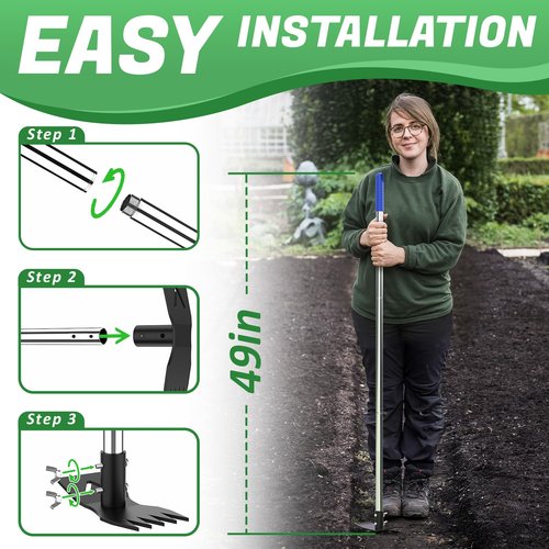 Viscogrip Weed Puller Tool with Long Handle - Heavy Duty Manual Weed Remover Tool，2 in 1 Weeding Rake & Garden Hoe, Garden Uprooting Tool for Yard, Lawn and Patio