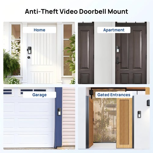 Ring Doorbell Mount No Drill: Blink DoorBell Camera Adjustable Angle Holder - Anti Theft Video Door Bell Mounting Bracket Door Security Apartment Essentials