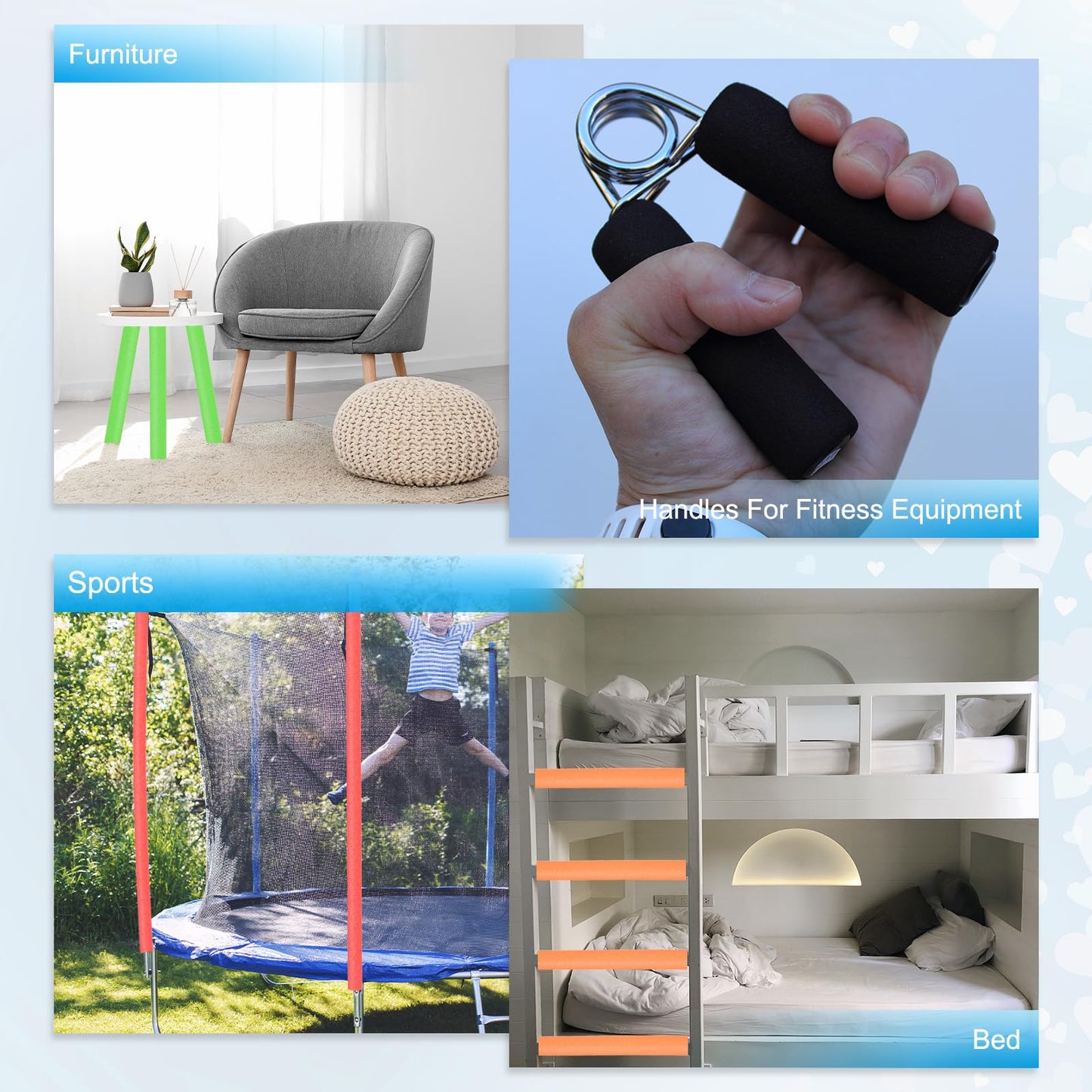 PATIKIL Pipe Insulation Foam Tube, Pool Noodles Foam Tubing Covers 1" (25mm) ID x 3.3FT x 2-9/16" OD for Swimming Pool Handle Heat Preservation Protective Sleeve, Blue