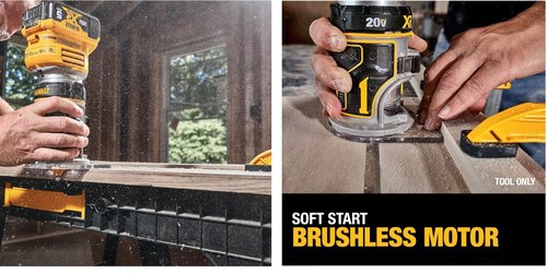 DEWALT DCW600B 20V MAX XR CMPCT Metal Fixed Base Router
