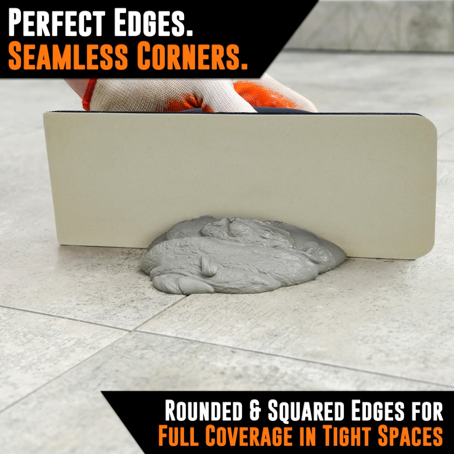 Mutt Tools 9.5” x 4 Inch Professional Grout Float - Non-Stick EVA Grip Smoothing Tool for Tile, Masonry and Drywall - Rubber Grout Float with Ergonomic Handle - Tile Grouting Tools Kit