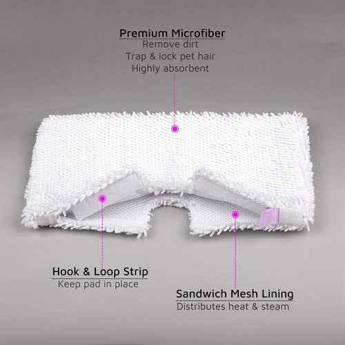 Flammi Steam Pocket Mop Replacement Pads for Shark S3500 Series S3501 S3601 S3550 S3901 SE450 S3801CO S3601D S2901 S2902 Steam Pocket Mop, 4 Pack