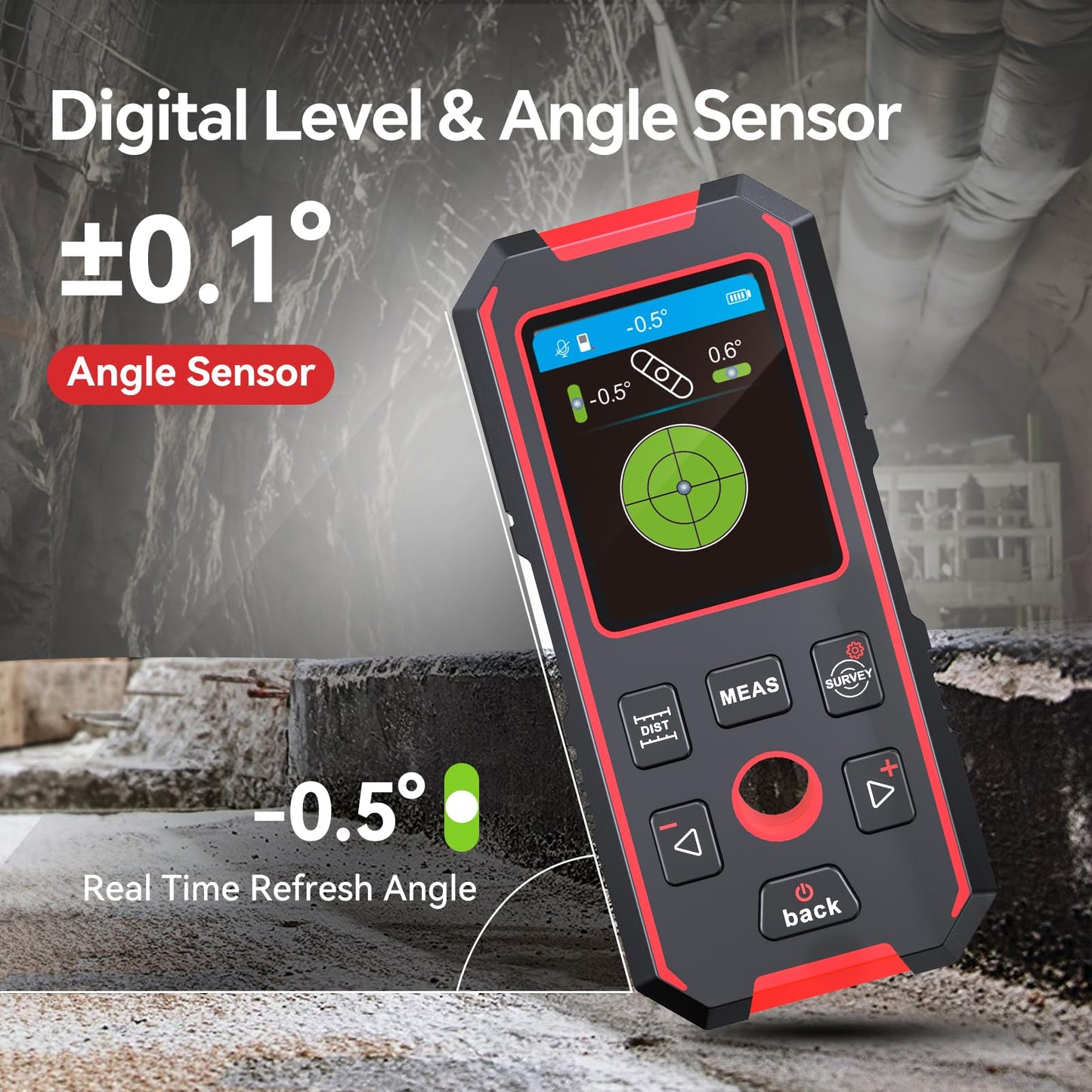 NOYAFA Stud Finder Wall Scanner, 3 in 1 Stud Finder & Laser Distance Meter & Digital Level, Rechargeable Wall Detector for Wood AC Live Wire Metal Studs Detection, Laser Measure 60M/196ft