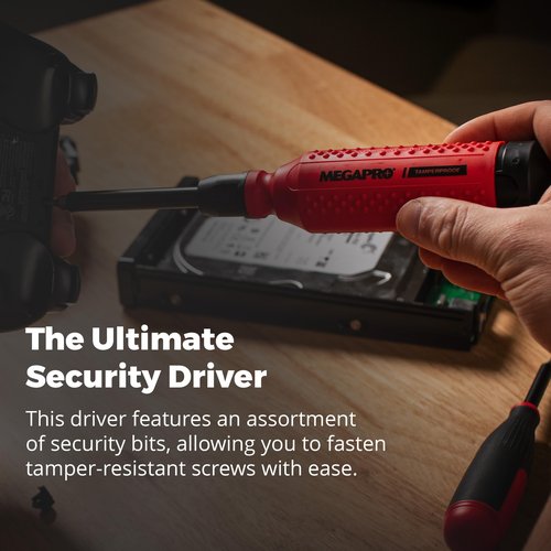 Megapro Tamperproof Security Screwdriver Set | Multi-Bit Screwdriver with ¼” Hex Shaft | Hex Pin, Spanner, Torx Pin | Compact Security Bit Set (Original)