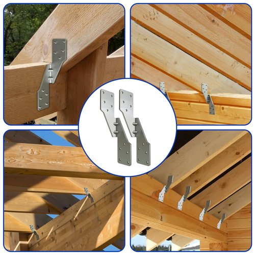 25Pcs Hurricane Straps Tie Brackets, H2.5A Right Tie 18-Gauge Galvanized Hurricane Tie 25ct Heavy Duty Hurricane Straps/Rafters Ties for Wood (25pcs Right Hurricane Ties)