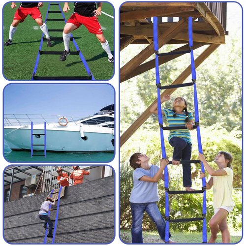 Emergency Fire Escape Ladder 9.8 Feet Portable Safety Rope Ladder Emergency Escape Ladders for 2-3 Story Homes for Windows, Balconies, and Sailboats, Kayaks, Etc