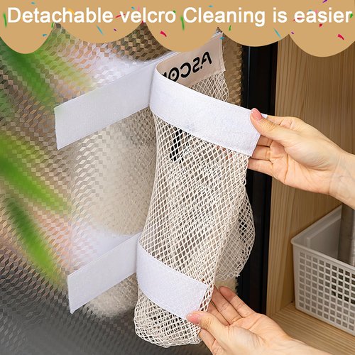Hanging Mesh Storage Bag Wall Mounted Organizer for Bathroom Toiletries Shower Supplies and Daily Essentials Storage(Ascor-Storage Beige)