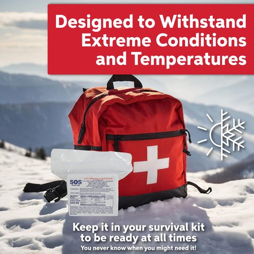 SOS Food Lab Emergency Food Bar - 2400 Calorie Ration (Shortbread Cookie) - 2 Day/48 Hour Ready to Eat Supply for Camping, Hiking, Disaster Preparedness - 5 Year Shelf Life High Energy Survival Food