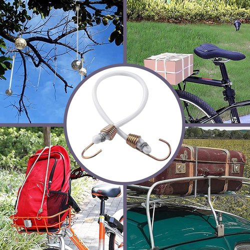 15pcs Elastic Rope Fixed Rope Tent Assembly Outdoor Accessories Strap Rope Binding Rope Hook Bungee Jump Rope, Used for Fixing Asphalt, Luggage Rack, Camping Indoor and Outdoor Activities