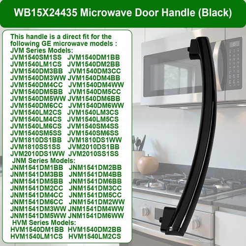 WB15X24435 Microwave Door Handle (Black),Compatible with GE Microwave Handle Replacement for AP5957851,PS10065137,EAP10065137,WB15X10216-Fits HVM1540LM2CS,JVM2010DS1WW,JVM1810DS1BB