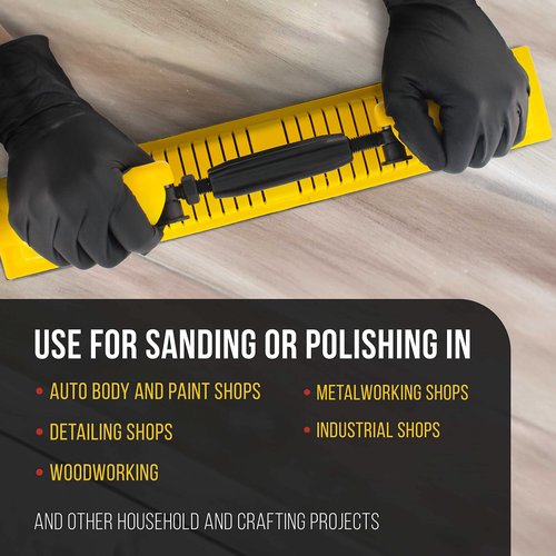 Dura-Gold Pro Series Adjustable Radius Flex Longboard Hand Sanding File Block with Both Hook & Loop Backing and PSA Backing Conversion Adapter Pad, Use Continuous Rolls or Sandpaper Sheets, Auto, Wood