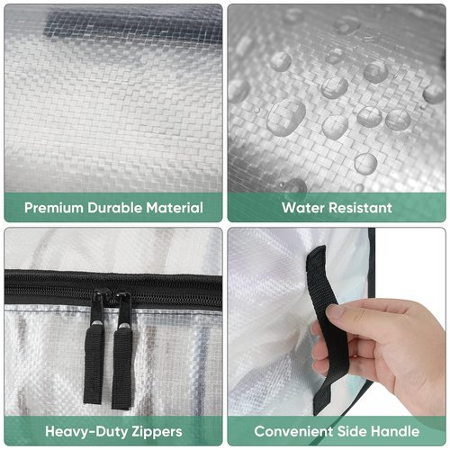 3 Pack Heavy Duty Moving Bags with Zipper – Extra Large Waterproof Storage Totes, Reinforced Handles for Packing, Moving, Dorm & Seasonal Clothes