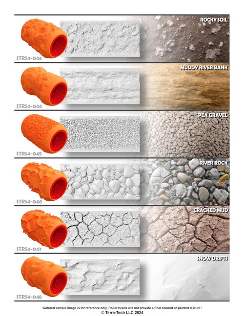 Terra-Tech™ 4" Premium Silicone Texture Roller Stamp for Epoxy (4 Inch, Cavern Rock)
