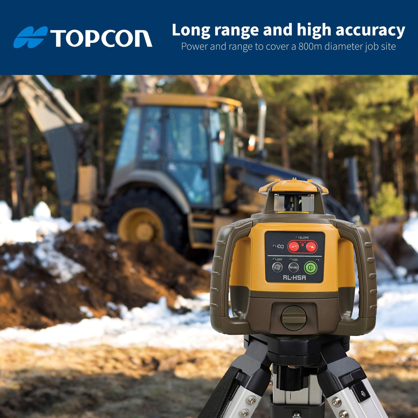 Topcon RL-H5A Laser Transit Leveler Kit - LS-80X Rotary Laser Receiver with Rod Bracket - 36-60in Precision Level 360 Laser Tripod - 13ft Fiber Rod Level Tool with Tenth Increments for Construction