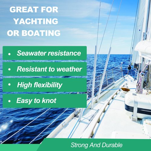 3/8 Inch Nylon Rope 100 Ft Solid Braid High UV and Abrasion Resistance, Multipurpose Tightly Braided Rope, Clothes Line, Flag Line, Marine and Outdoor Twine, Ideal for Indoor and Outdoor Applications