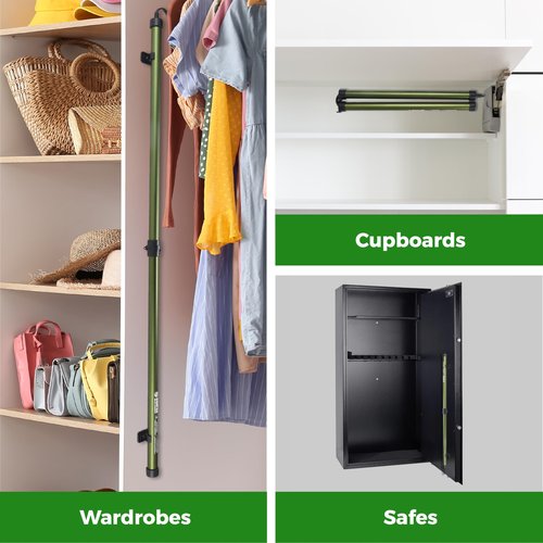 ZARPAX Gun Safe Dehumidifier Rod | Dehumidifier Rod For Enclosed Spaces, Gun Safe & Cabinets | Protect Valuables & Stop Humidity, Moisture, & Corrosion | Comes with 2 Mounting Brackets | 12''/30cm