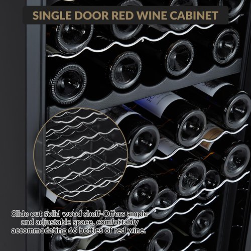 Vossfamul 66 Bottle Freestanding Wine Fridge, Dual Zone Compressor Wine Cooler with 41℉-64℉ Digital Temperature Control, Double Tempered Glass Door, 5.86 Cu.Ft, capacity for Soda Beer Wine