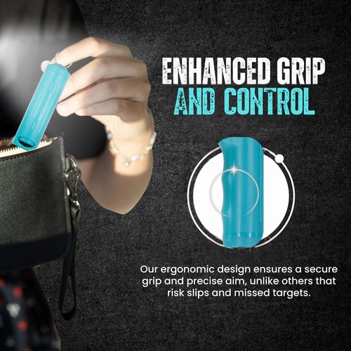 Police Magnum Personal Safety Alarm & Pepper Spray Combo Self Defense Pack for Women- Loud 135db Siren with Light & Max Strength Flip Top Pepper Spray Protection (Teal)