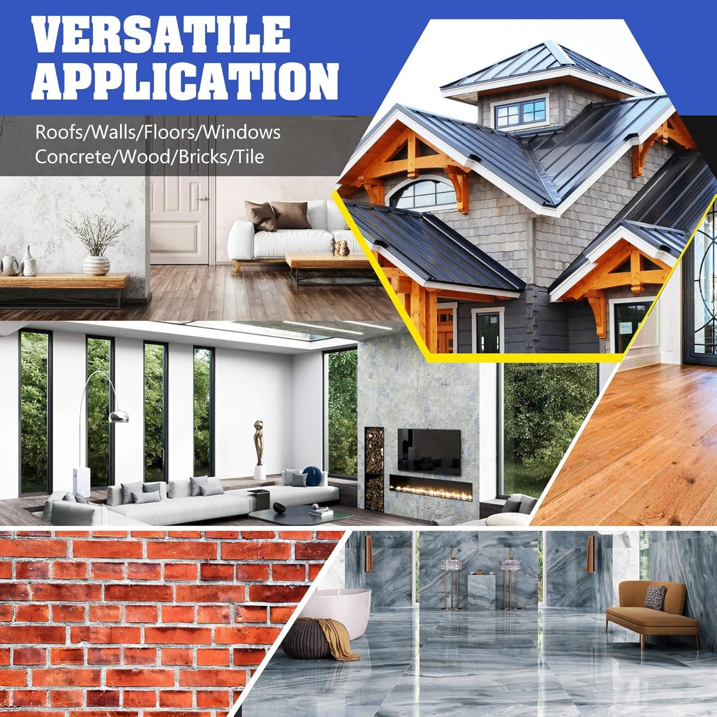 Transparent Waterproof Coating, 35oz Clear Waterproof Sealant - Concrete Crack Sealant for Roofs, Walls, Wood & Terraces - Indoor/Outdoor Flexible Water-Based UV-Resistant Crack-Proof Protection