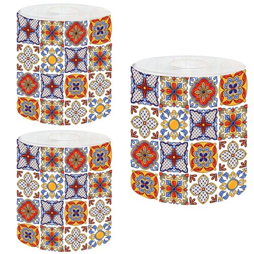 3 Pack Glass Lamp Shade Small Lampshades Mexican talavera ceramic tile Ethnic folk ornament Italian pottery Lamp Cover Replacement Glass Shades for Light Fixtures Table Lamps Floor Lamps