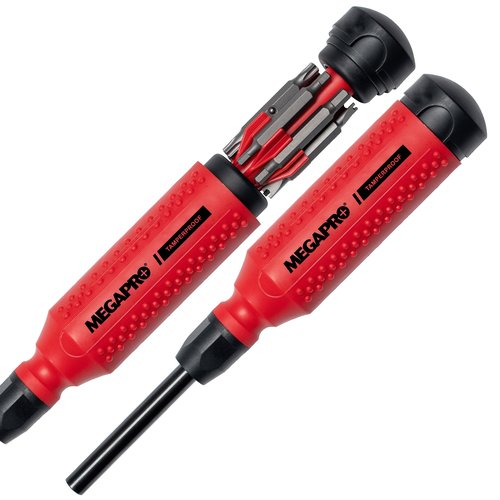 Megapro Tamperproof Security Screwdriver Set | Multi-Bit Screwdriver with ¼” Hex Shaft | Hex Pin, Spanner, Torx Pin | Compact Security Bit Set (Original)