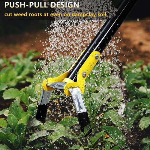 BsBsBest Scuffle Hoe Garden Tool, Stirrup Loop Hoe with 42 Inch Adjustable Long Hand, Great for Weeds in Backyard,Vegetable Garden