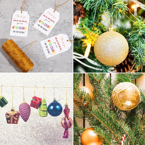 HJZHII 2 Pcs Gold String, 1 mm Diameter 328 Feet 3937 in Glitter Twine Gold Yarn Thread Twine for Baker Gift Wrapping Christmas Ornaments Holiday Decorations DIY Crafts