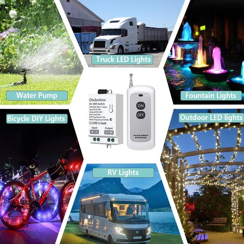DC12V WiFi Smart Switch, 12V/24V/32V/10A Relay with 328FT Long Range, Remote Control ON/Off Switch for Car,Motor,Lamps,LED Lights,Fans