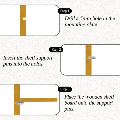 Quacc 12 PCS Replacement Shelf Support Pins, 5mm Metal Shelf Peg Sturdy Bookcase Shelving Support Studs Shelve Holders for Kitchen Units, Cupboards, Wardrobes, Cabinets
