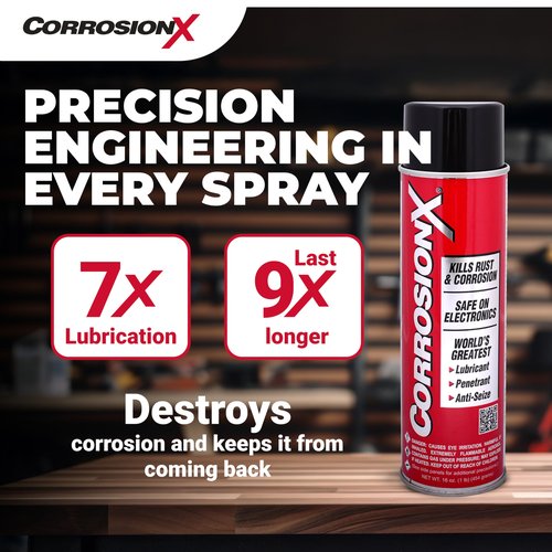 CorrosionX Penetrating Oil & Rust Remover, Dielectric Anti-Rust Lubricant for Marine & Electronics, Industrial Strength, Corrosion Inhibitor for Bolts, Terminals, Tools & Engines, 3-Pack 16oz Aerosol