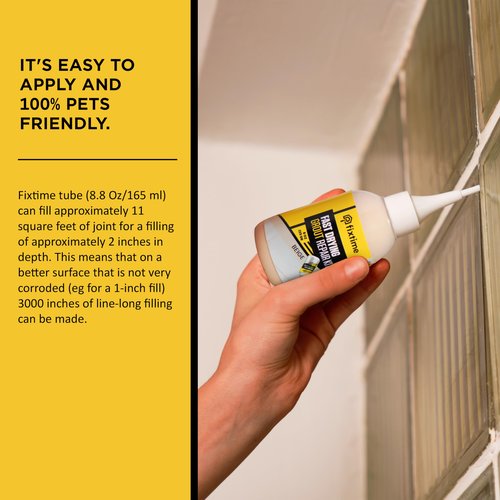 Grout Filler Repair Kit – Cream Beige Premixed Crack Filler for Floor Tiles – Fast Drying Grout Sealer with Spatula – 8 oz
