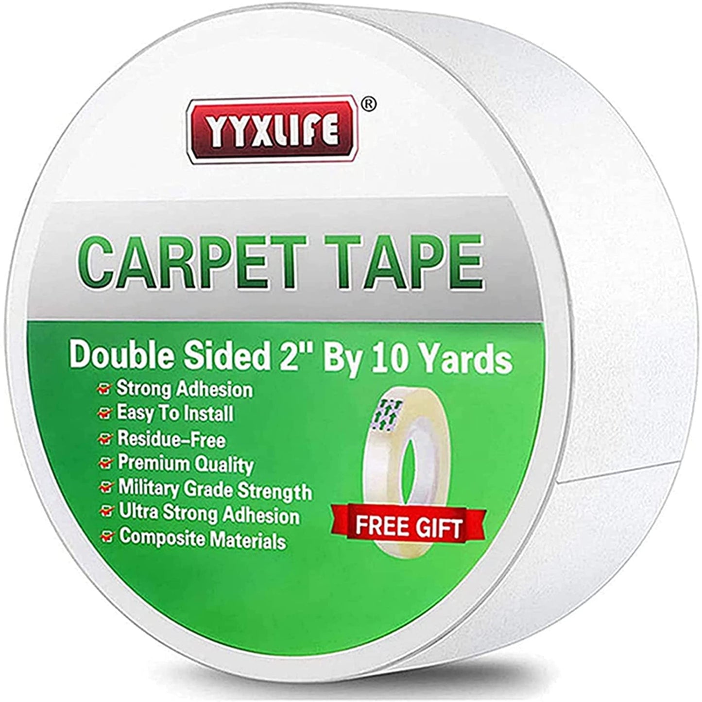 YYXLIFE Double Sided Carpet Tape,for Area Rugs Carpet Adhesive Removable Multi-Purpose Rug Tape Cloth for Hardwood Floors,Outdoor Rugs,2Inch x 10 Yards,20 Yards,30 Yards