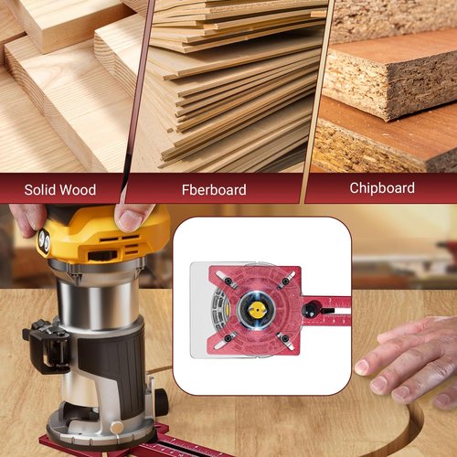 BEHESINEW Router Jig Kit 2025 | 24" 4-in-1 Woodworking Guide System, Adjustable Router Circle Cutting Jig with 610mm Sliding Rail for Cabinets, MDF, Hardwood