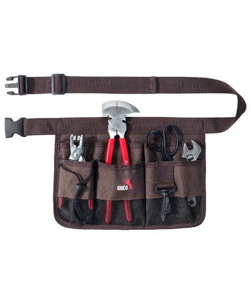 UNCO Gardening Waist Apron with Pockets - Brown Construction Apron for Men, Carpenter Tool Belt with Multiple Pockets