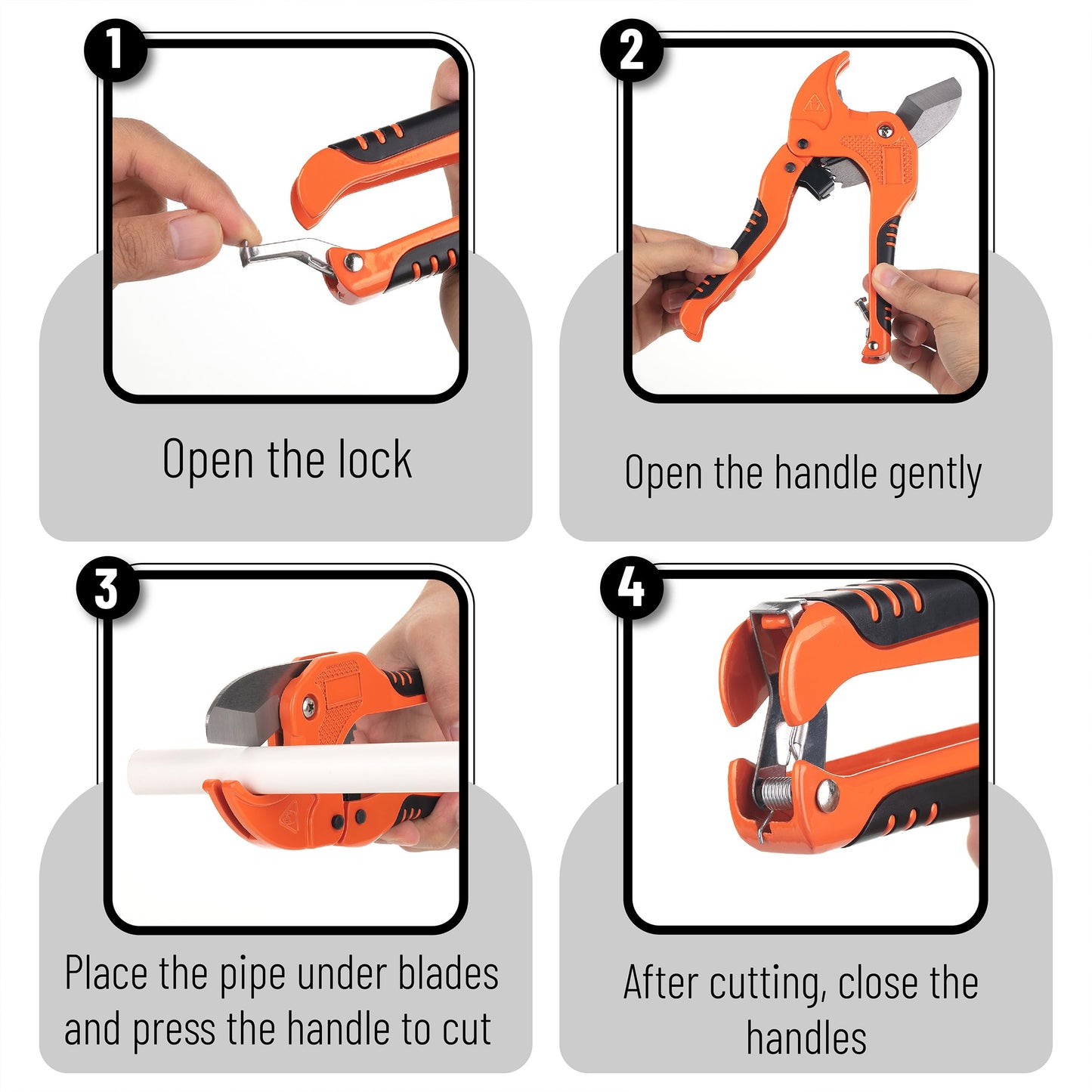 Bates- PVC Pipe Cutter, Cuts up to 1-5/8", Ratchet Pipe Cutter