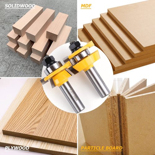 Shaker Rail and Stile Router Bits, Newdeli 1/2 Inch Shank Tongue and Groove Router Bit, Professional Carbide Milling Cutters for Woodworking for Cabinet Door
