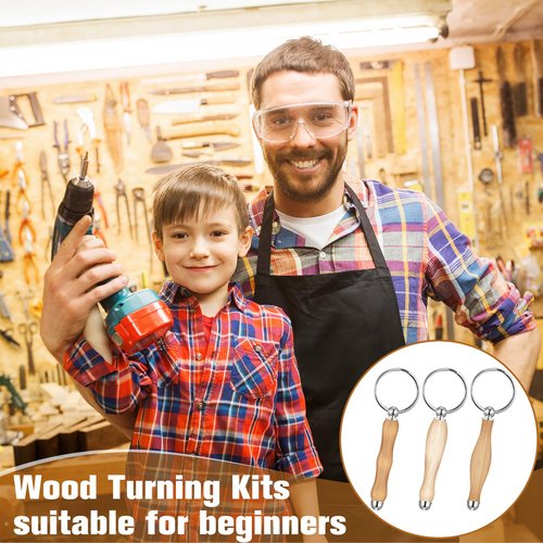 XunYee 12 Pcs WoodTurning Keychain Kit Woodturning Project Kit Wood Turning accessories Mandrel Woodturning keychain for Carpentry woodworker gift (Sliver)