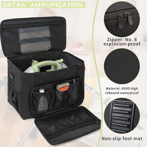 TORIBIO Storage Carry Bag Compatible with Bissell Carpet and Upholstery Cleaner 1400B/3353/74R7, Organizer/Case for Bissell Little Green with Extra Pockets for Accessories