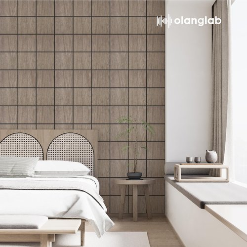 Olanglab Wood Veneer Wall Panels 6 Pack, 24‘’X48‘’ Sound Absorbing Panels for Noise Reduction, Checkered