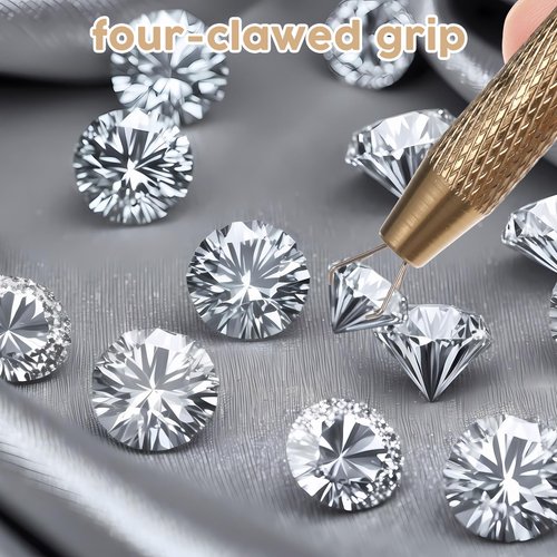 Piercing Grabber Tool, 2 Pcs Stainless Steel Piercing Removal Tool 4 Prongs Diamond Claw Tweezers Piercing-Changing Tools for Changing Jewelry, Pick up Tiny Objects Ic Chips Electronic Components