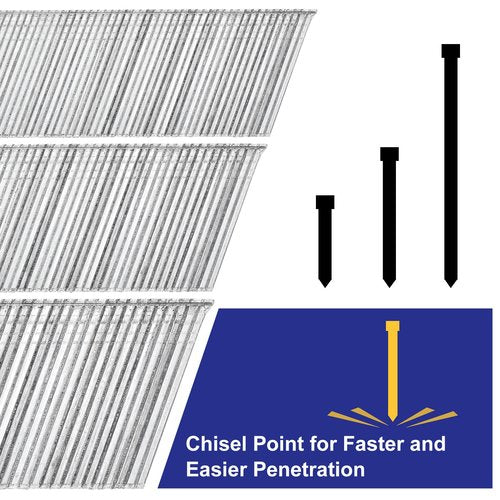 uxcell 2000Pcs 18 Gauge Brad Nails, 1/2" Length Straight Finishing Nails, Galvanized Carbon Steel Nails for Woodworking Construction Silver