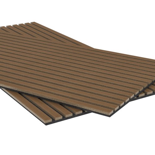 ZRJT 2 Panel Wood Slat Acoustic Panel 48" x24" for Sound Absorbing, Soundproof Wood Slat Panel Cover 16 Sq.Ft, 3D Fluted Sound Absorbing Paneling for Wall Decor, Living Room, Bedroom, Walnut