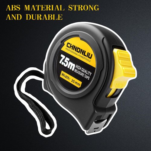 Steel Tape Measure Body 25 Ft Metric/Imperial Self Centering Mini Soft Measuring Tape with Retractable Blade and Lock Button