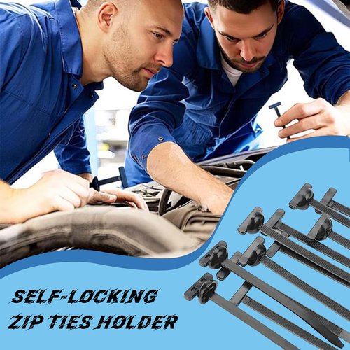 100pcs Nylon Universal Cable Tie Buckle Black Cable Zip Ties Rivet Self Locking Fastening Zip Strap Plastic Automotive Clips for Bumper, Fenders (100)