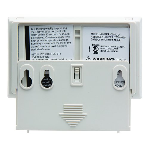 Kidde Carbon Monoxide Detector with 10-Year Battery, Digital Display, 3 LEDs, Replacement Indicator, Peak Level Memory
