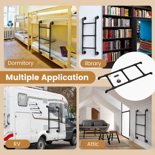 3.3 ft Heavy-Duty Metal Wall-Mounted Egress Ladder – 330lbs Capacity, for Basement Window Well, Fire Escape, RV, Attic, Bunk Bed & Dorm