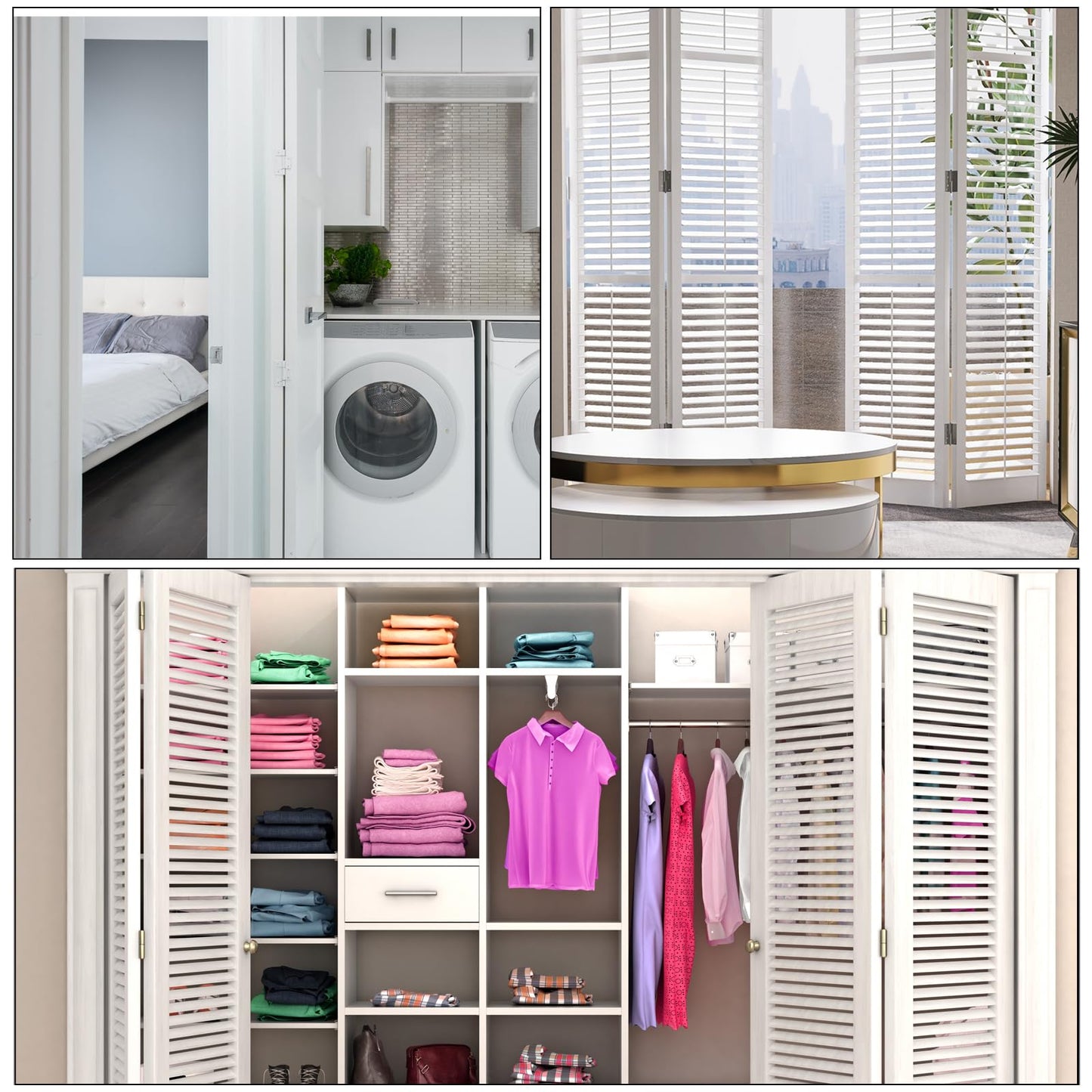 uxcell Bifold Door Hardware, 4-Pack Bi-Fold Door Surface Aligner, Bifold Closet Door Hardware Repair Part Kit for Sliding Wardrobe Doors Folding Door, Silver