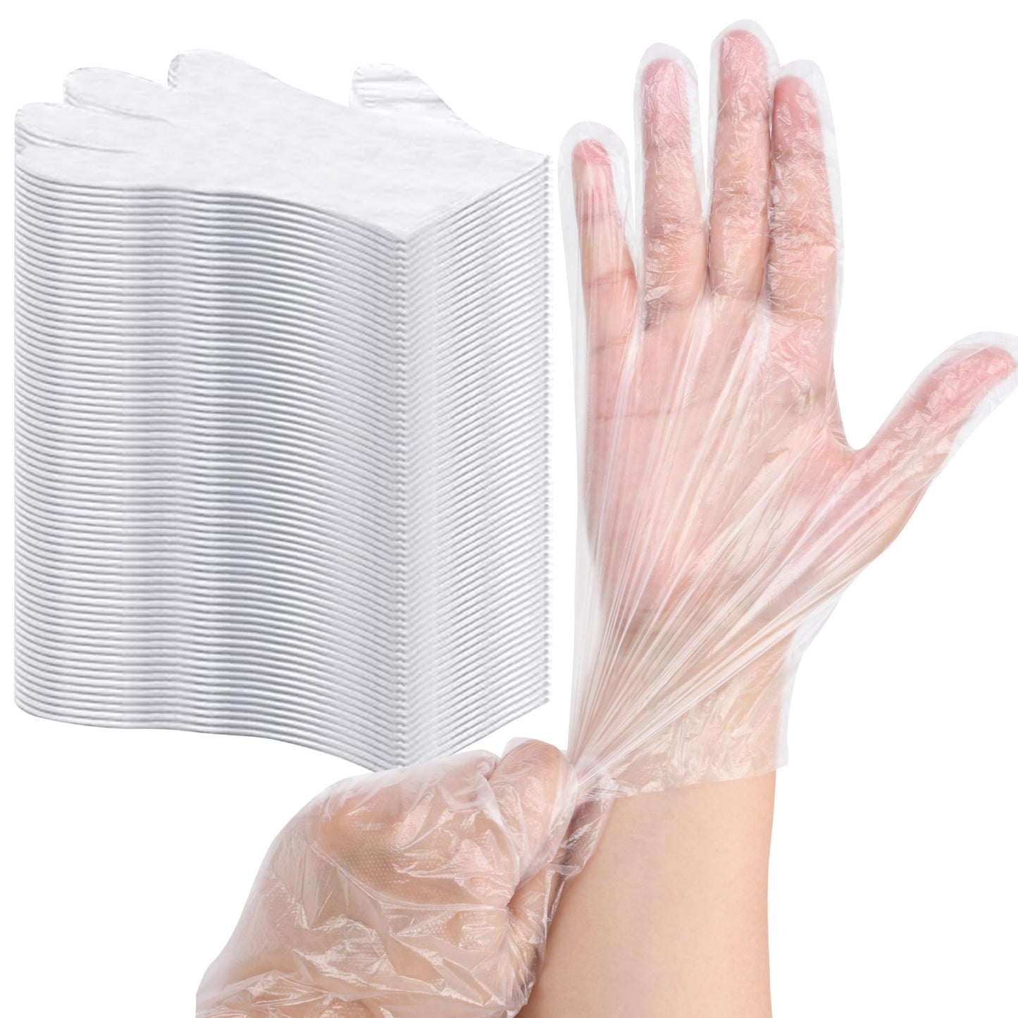 BYMORE 1200 Pcs Disposable Plastic Gloves Bulk, Clear Food Handling Service Gloves for Kitchen Food Prep Food Service Food Handling Cooking Cleaning, One Size Fits Most